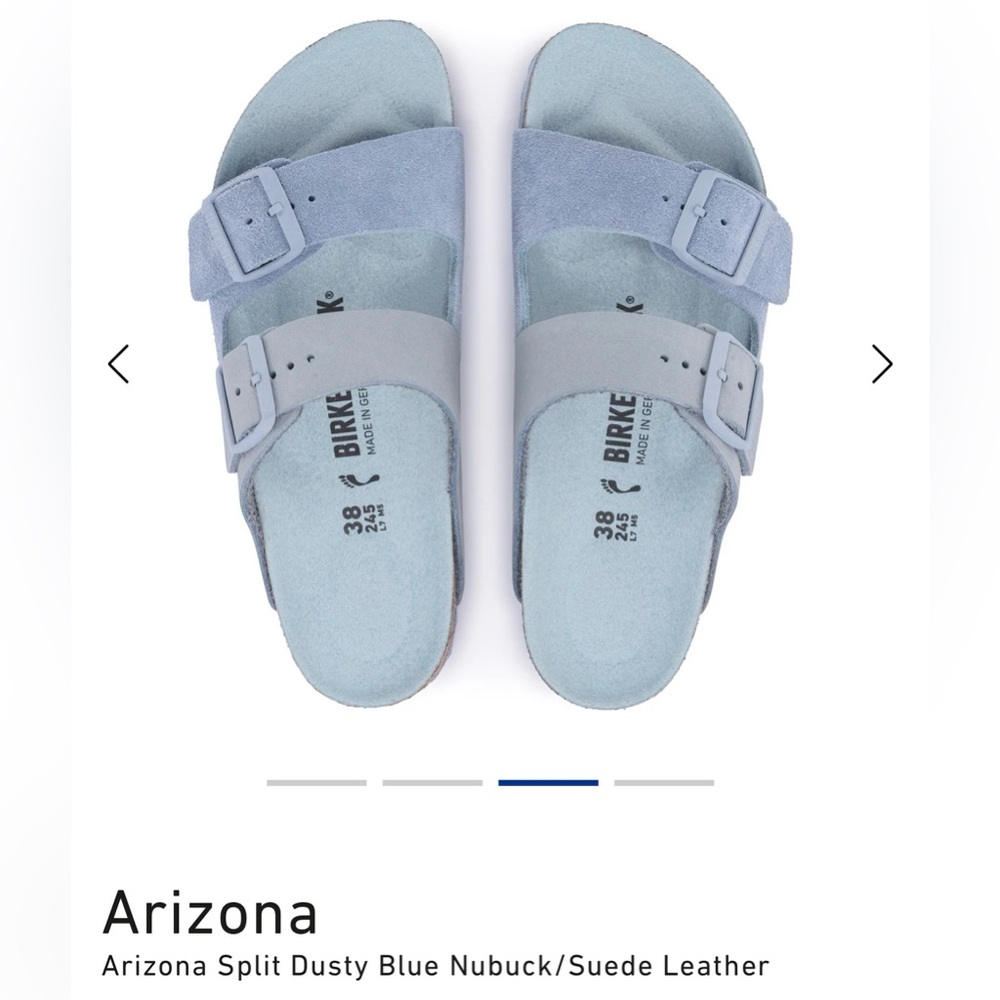 Arizona Split Dusty Blue Nubuck/Suede Leather Size 39 - Picture 2 of 11